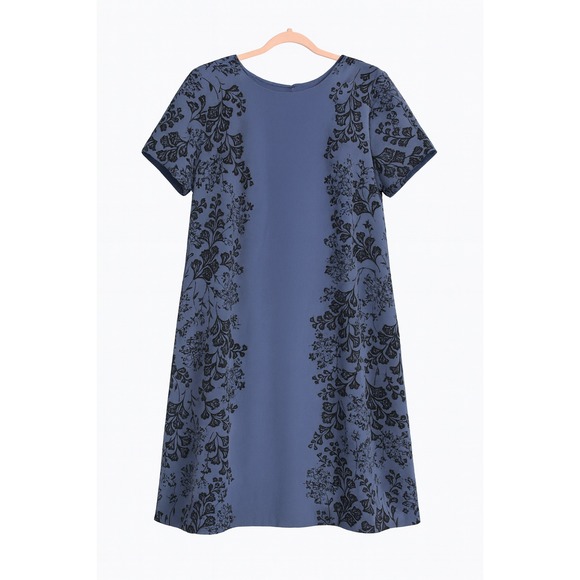Boden Dresses & Skirts - Boden Blue Dress with Black Floral Design – Size 16R – EUC